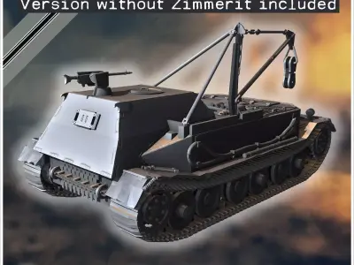 Bergepanzer Tiger P armored recovery vehicle - Germany Eastern W 3D print model