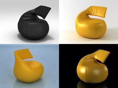 Gisa four different chairs 3D model