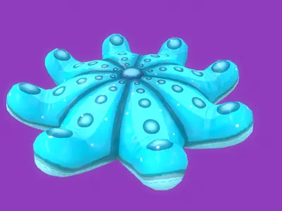 Stylized Starfish Pillow Cartoon Cushion  Free low-poly 3D model