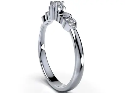 Engagement Ring Light Weight Solitaire Ring CAD Design-PI0004 3D print model