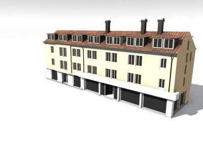European Townhouse PBR Low-poly 3D model