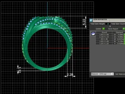 Diamond Ring for Women 3D print model 20