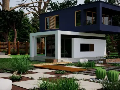 exterior design modeling  Low-poly 3D model