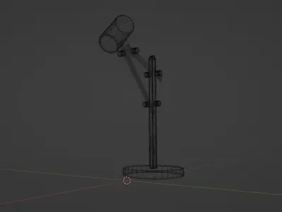 Wooden Desk Lamp Free low-poly 3D model