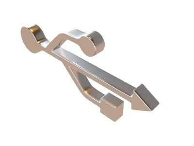 USB Symbol v2 004 Low-poly 3D model