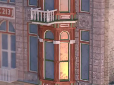 837 Fifth Ave - San Diego Historic Building Low-poly 3D model