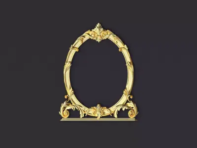 mirror ornate gold frame 3D model