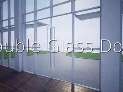 Double Glass Door SHC Quick Office Low-poly 3D model