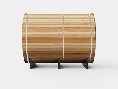 Barrel Sauna for 6 Person Low-poly 3D model