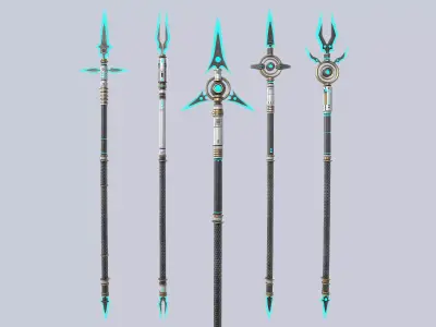 Scifi spear collection 3D Model Pack