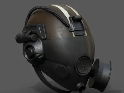 Helmet gas mask scifi military futuristic futuristic technology  Low-poly 3D model
