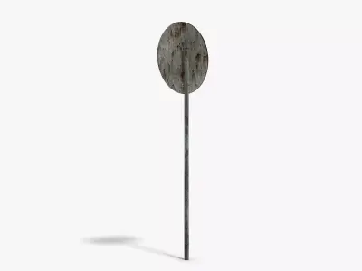 Damaged Speed Limit Sign Low-poly 3D model purchase
