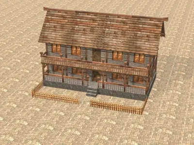 Medieval house fourteen 4 Low-poly 3D model