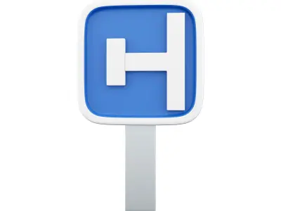 3d side road icon 3D model