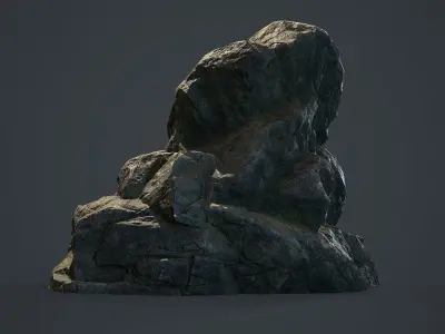 Rock Boulder 1 PBR Low-poly 3D model