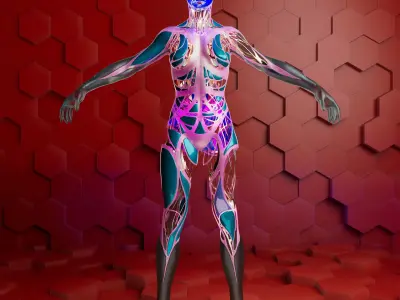 Sci Fi Humanoid Robot Character  3D model