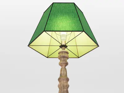 Wooden Floor Lamp 3D model