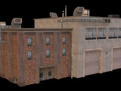 Industrial Storage Building 03 Low-poly 3D model