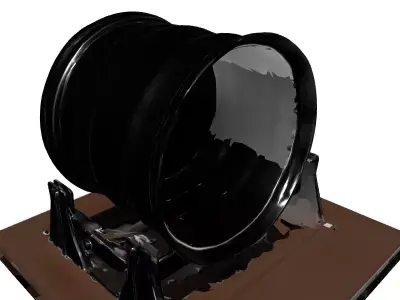 Industrial Rotary Drum Mixer Machine Low-poly 3D model