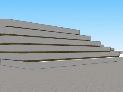 Contemporary boundary wall 3D model