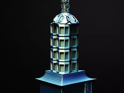 The Crownspire Building Scifi 3D Printable STL File 3D print model