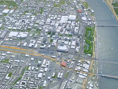 Saint Louis City Missouri USA Low-poly 3D model
