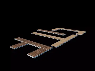  floating docks set  3D model