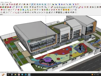 kindergarden education building sketchup model 3D model