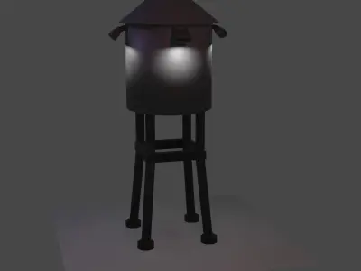 water tower game ready low-poly Low-poly 3D model
