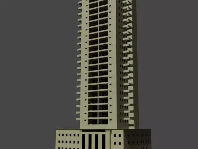 MODELO 3D DE PREDIO Low-poly 3D model