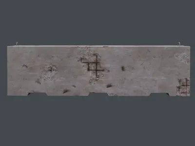 Concrete barrier Low-poly 3D model 24