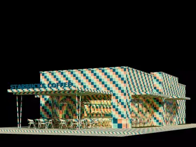 Starbucks cafe building 3D model