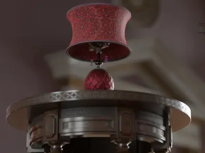 Lampshade-GL01-Red Low-poly 3D model