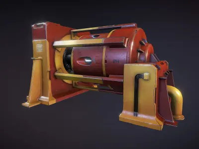 Industrial machine 1 Low-poly 3D model