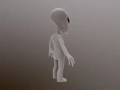 Alien Grey Low-poly 3D model