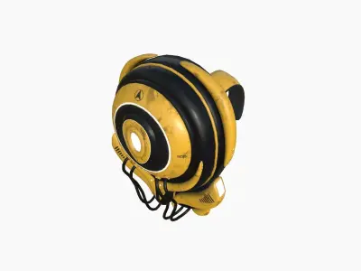 SciFi Backpack D07 Yellow - Fashion Character Design Low-poly 3D model
