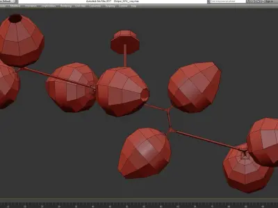 Nyla 6-Light Sputnik Linear Chandelier low poly 3d model Low-poly 3D model