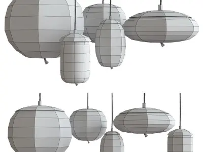 Scandinavian BROKIS Knot Pendant Lights low poly 3d model Low-poly 3D model