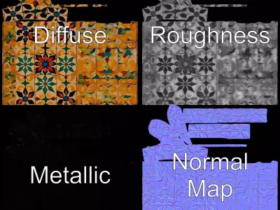 Ornate Ceramic Tile model pack Texture