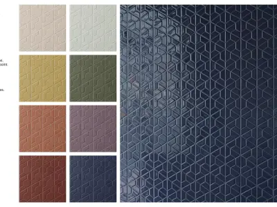 Trapezoidal Tile in 3D Cube Layout Texture