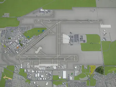 Colorado Springs- Airport - COS Low-poly 3D model