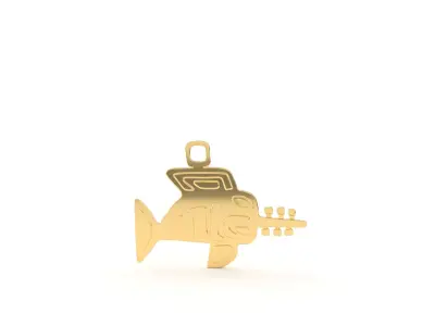 Native American pendant swordfish 3D print model