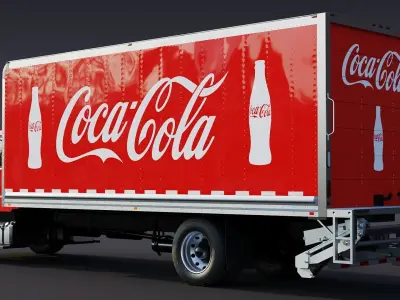 2020 Freightliner M2 106 Box truck Coca Cola Low-poly 3D model