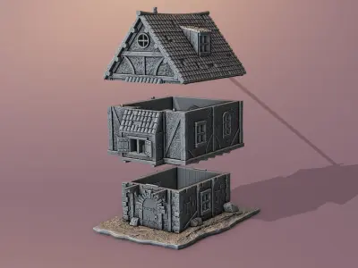 Medieval house 3D print model