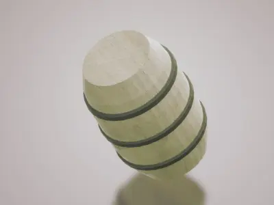 light brown barrel Low-poly 3D model