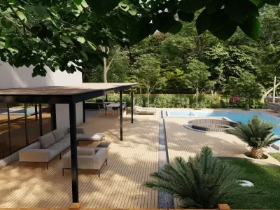 3D Exterior Scene 3D model design garden and landscape 3D 3D model purchase