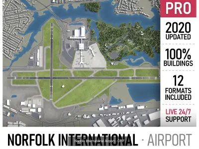 Virginia Beach - Norfolk - Newport News Metropolitan Area 3D Model Pack