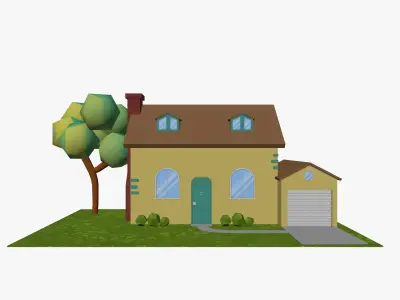 Cartoon House 3 Low-poly 3D model