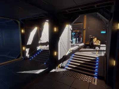 Sci Fi Space Station Modular Kit Low-poly 3D model