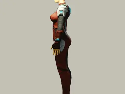 Female Alien Low-poly 3D model